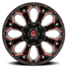 Load image into Gallery viewer, Aluminum Wheels 18X9 Assault D787 5 On 114.3/5 On 127 Matte Black Milled Red Tint 78.1 Bore -12 Offset Fuel Off Road Wheels
