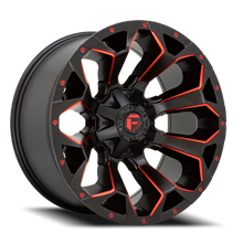 Load image into Gallery viewer, Aluminum Wheels 20X9 Assault D787 5 On 114.3/5 On 127 Matte Black Milled Red Tint 78.1 Bore 1 Offset Fuel Off Road Wheels