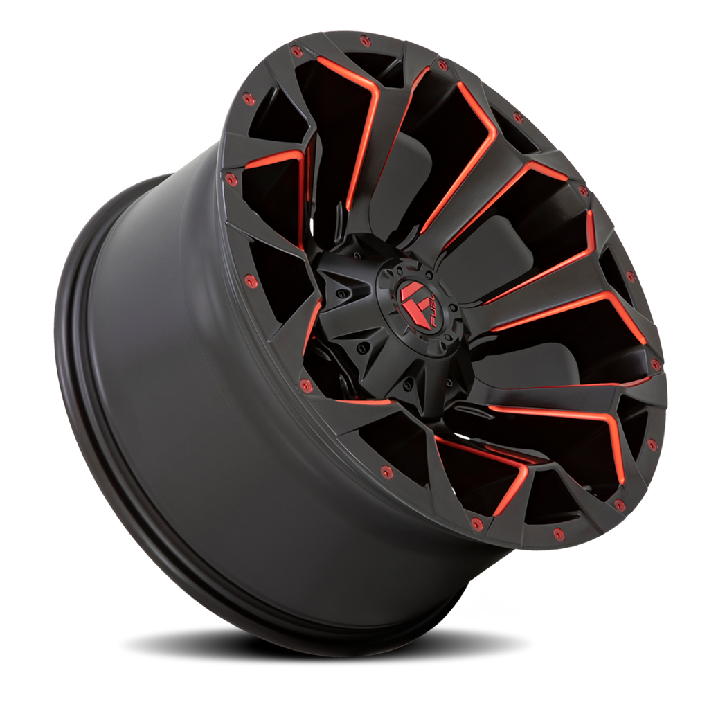 Aluminum Wheels 20X9 Assault D787 5 On 114.3/5 On 127 Matte Black Milled Red Tint 78.1 Bore 1 Offset Fuel Off Road Wheels
