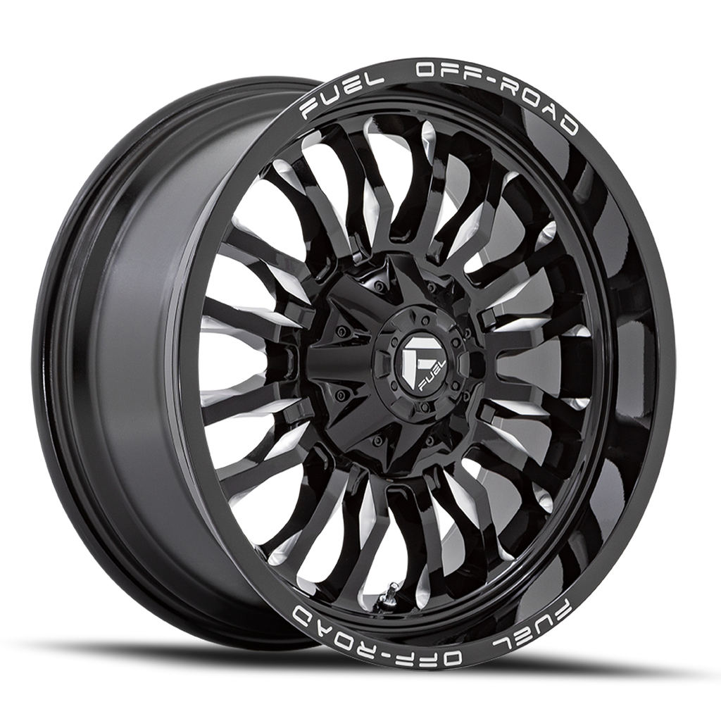 Aluminum Wheels 20X10 Arc D795 8 On 165.1 Gloss Black Milled 125.1 Bore -18 Offset Fuel Off Road Wheels