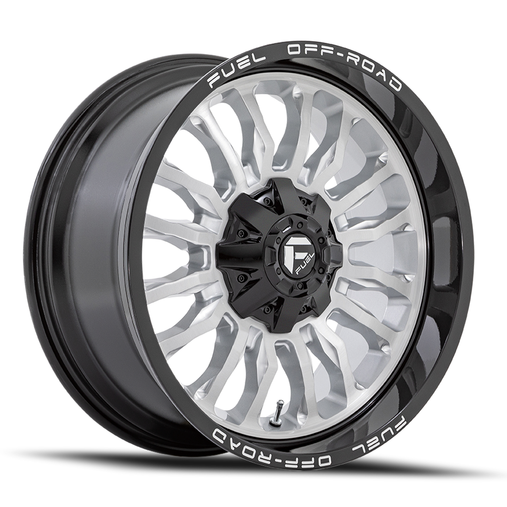 Aluminum Wheels 20X9 Arc D798 6 On 135/6 On 139.7 Silver/Brushed Face-Milled Black Lip 106.1 Bore 1 Offset Fuel Off Road Wheels