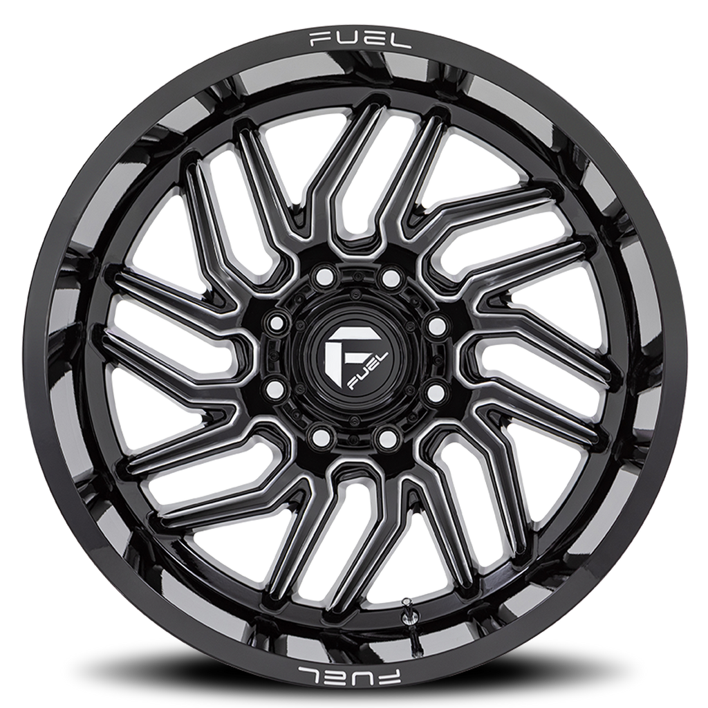 Aluminum Wheels 20X9 Hurricane D807 8 On 170 Gloss Black Milled 125.1 Bore 1 Offset Fuel Off Road Wheels