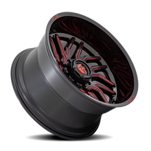 Load image into Gallery viewer, Aluminum Wheels 20X9 Hurricane D808 6 On 139.7 Gloss Black/Red Milled 106.1 Bore 1 Offset Fuel Off Road Wheels