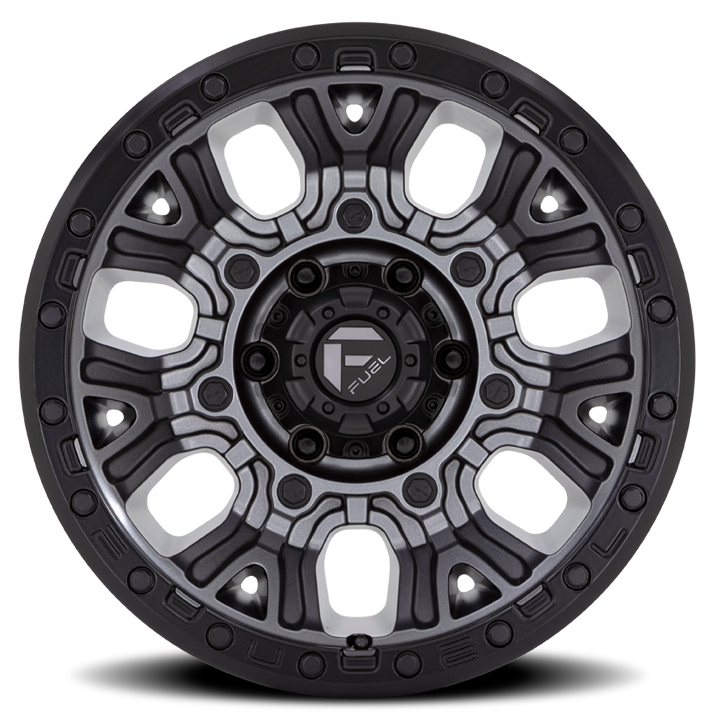 Aluminum Wheels 20X10 Traction D825 5 On 127 Gunmetal Gray/Black Ring 71.5 Bore -18 Offset Fuel Off Road Wheels