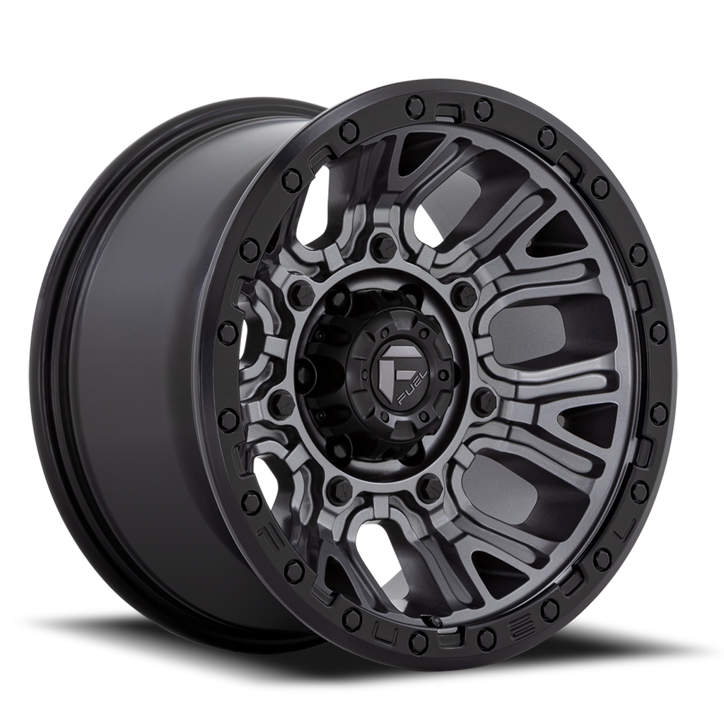 Aluminum Wheels 20X10 Traction D825 6 On 139.7 Gunmetal Gray/Black Ring 106.1 Bore -18 Offset Fuel Off Road Wheels