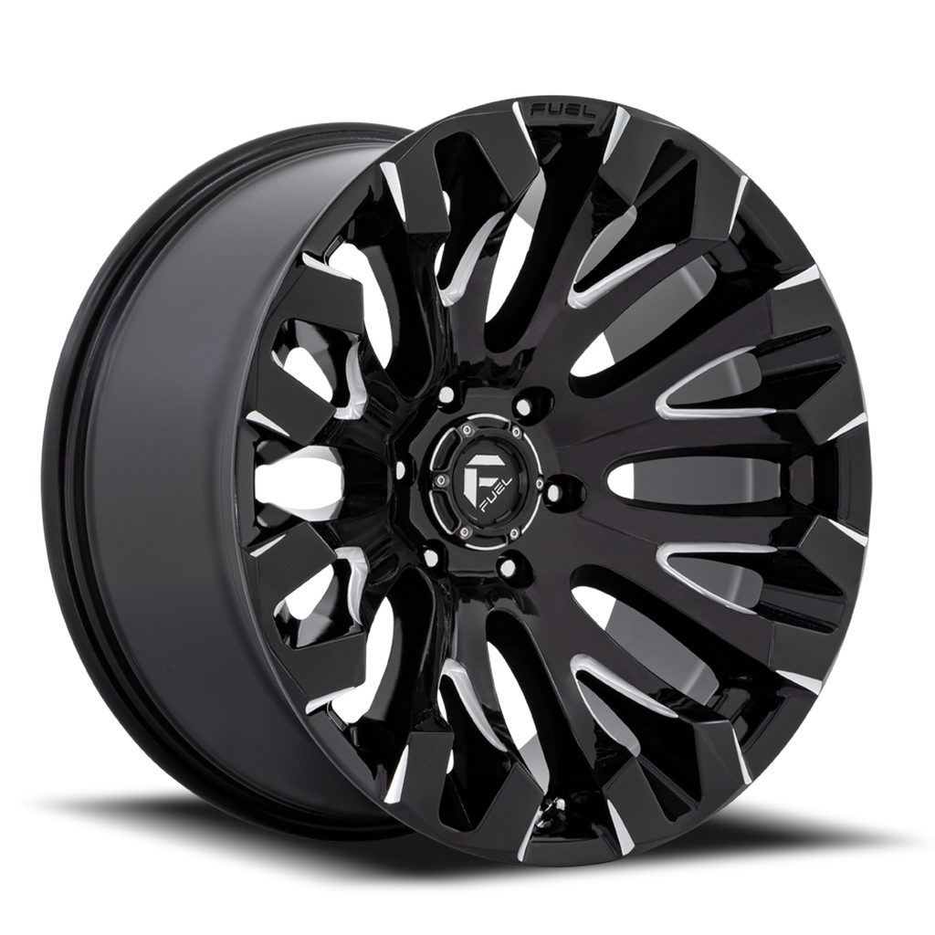 Aluminum Wheels 18X9 Quake D828 8 On 165.1 Gloss Black Milled 125.1 Bore 1 Offset Fuel Off Road Wheels