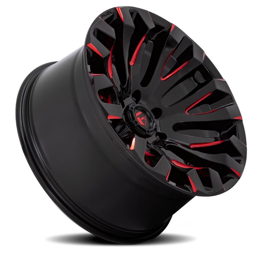 Aluminum Wheels 18X9 Quake D829 6 On 139.7 Gloss Black Milled Red 106.1 Bore 1 Offset Fuel Off Road Wheels