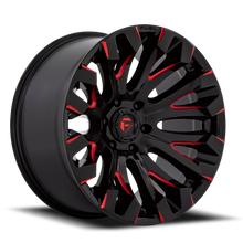 Load image into Gallery viewer, Aluminum Wheels 20X10 Quake D829 8 On 170 Gloss Black Milled Red 125.1 Bore -18 Offset Fuel Off Road Wheels