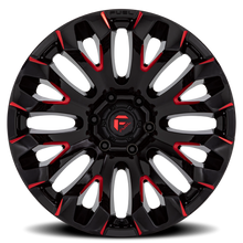 Load image into Gallery viewer, Aluminum Wheels 20X10 Quake D829 8 On 170 Gloss Black Milled Red 125.1 Bore -18 Offset Fuel Off Road Wheels
