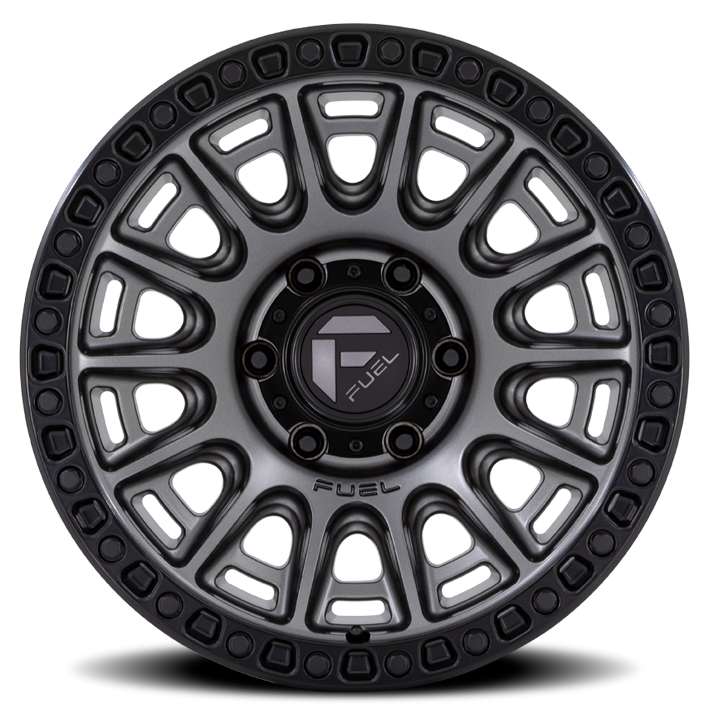 Aluminum Wheels 20X9 Cycle D835 6 On 135 Gunmetal Gray/Black Ring 87.1 Bore 1 Offset Fuel Off Road Wheels