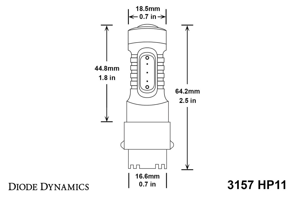 3157 LED Bulb HP11 LED Red Pair Diode Dynamics