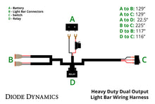 Load image into Gallery viewer, Heavy Duty Dual Output Light Bar Wiring Harness Diode Dynamics
