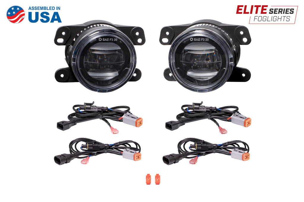 Elite Series Type M Fog Lamps, White Pair Diode Dynamics