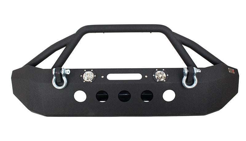Jeep JK Front Winch Bumper W/LEDs Full Width 07-18 Wranger JK Black Texured Powercoated Fishbone Offroad