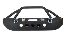 Load image into Gallery viewer, Jeep JK Front Winch Bumper W/LEDs Full Width 07-18 Wranger JK Black Texured Powercoated Fishbone Offroad