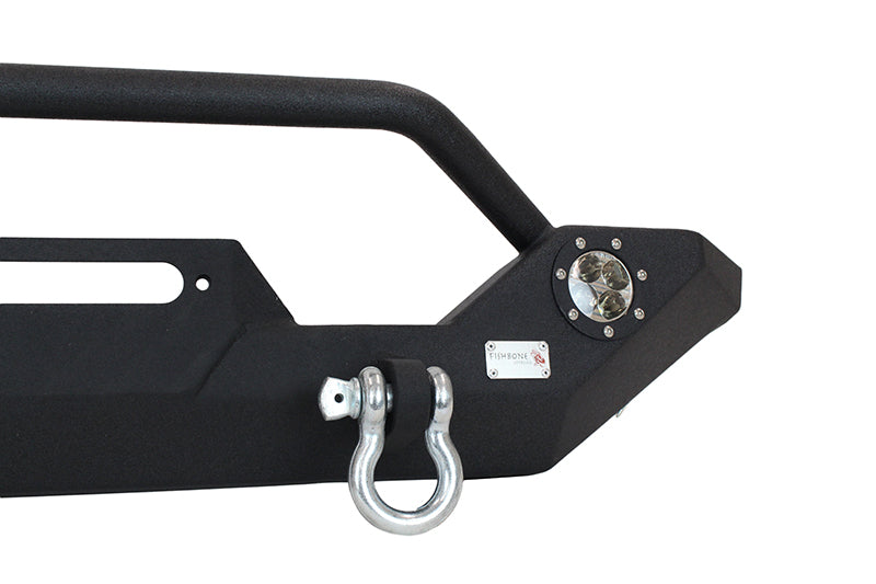 Jeep TJ/YJ Front Bumper W/LED's 87-06 Wrangler TJ/YJ Steel Black Textured Powercoat Fishbone Offroad