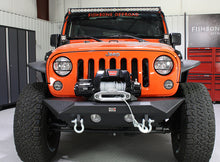 Load image into Gallery viewer, Jeep JK Front Bumper 07-18 Wrangler JK Rubicon and Unlimited Steel Black Textured Powdercoat Manowar Series Fishbone Offroad