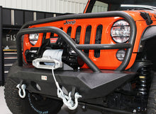 Load image into Gallery viewer, Jeep JK Front Winch Bumper W/Grille Guard 07-18 Wrangler JK Manowar Series Fishbone Offroad