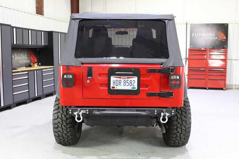 Jeep TJ Rear Bumper W/Step 97-06 Wrangler TJ Piranha Series Fishbone Offroad