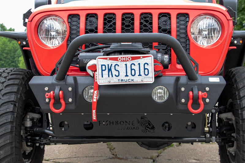 Jeep JL/Gladiator Front Winch Bumper for 18-Pres Wrangler JL/Gladiator Black Powdercoat Fishbone Offroad