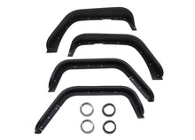Load image into Gallery viewer, Jeep JK Tube Fenders 07-18 Wrangler JK Front/Rear Set Of 4 Steel Black Textured Powdercoat Fishbone Offroad