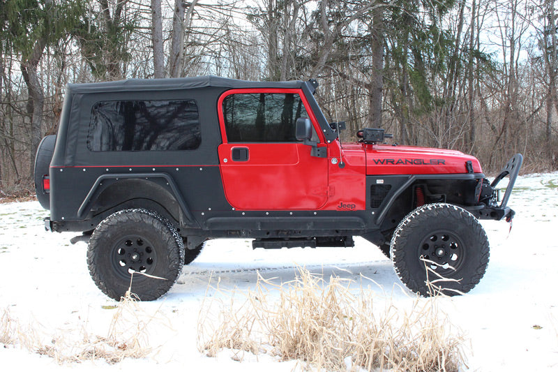 Jeep TJ Tube Fender Set Of 4 Front and Rear 97-06 Wrangler TJ Steel Black Textured Powdercoat Fishbone Offroad