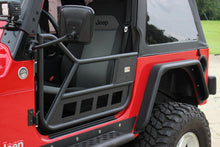 Load image into Gallery viewer, Jeep TJ Front Tube Doors 97-06 Wrangler TJ Black Textured Powdercoat Steel Fishbone Offroad