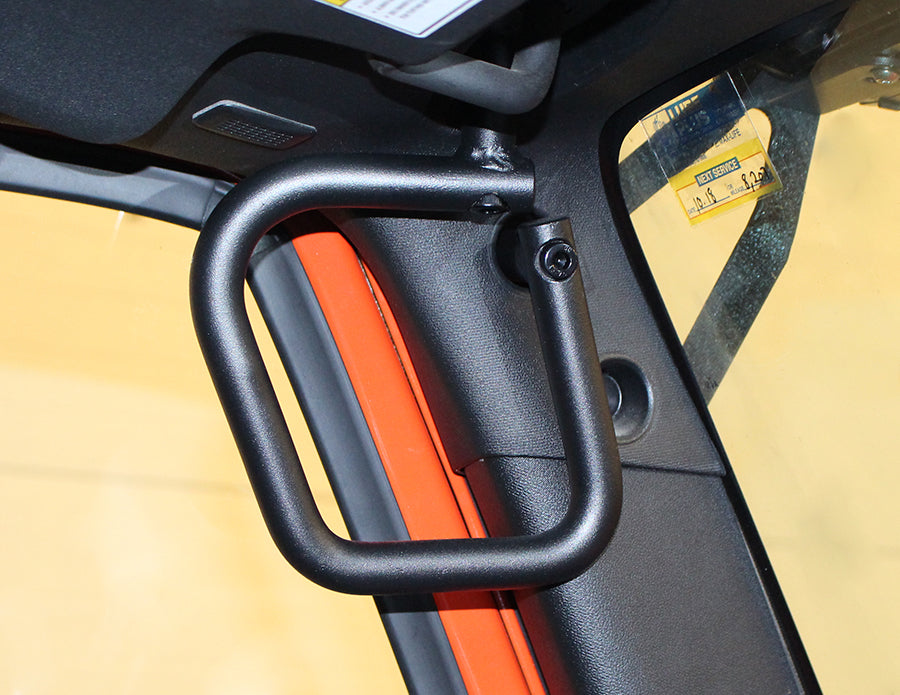 Jeep JK Grab Handles Front and Rear 07-18 Wrangler JK 4 Door Steel Black Textured Powdercoat Fishbone Offroad