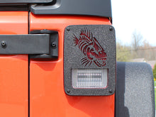 Load image into Gallery viewer, Jeep JK Tail Light Covers 07-18 Wrangler JK Black Textured Powdercoat Fishbone Offroad