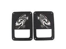 Load image into Gallery viewer, Jeep JK Tail Light Covers 07-18 Wrangler JK Black Textured Powdercoat Fishbone Offroad