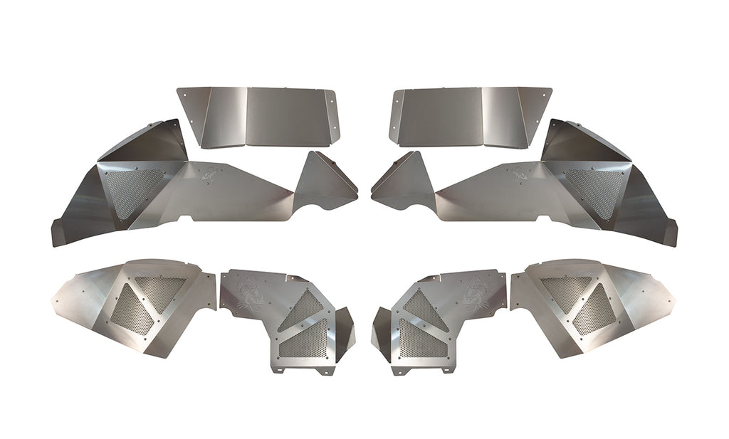 Jeep JL Inner Fenders For 18-Current Wrangler JL Front/Rear Set of 4 Aluminum Raw Fishbone Offroad