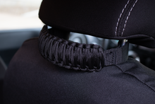 Load image into Gallery viewer, Head Rest Paracord Grab Handles Black Fishbone Offroad