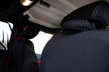 Load image into Gallery viewer, Head Rest Paracord Grab Handles Black Fishbone Offroad