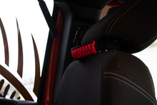 Load image into Gallery viewer, Head Rest Paracord Grab Handles Red Fishbone Offroad