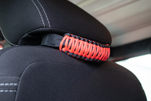 Load image into Gallery viewer, Head Rest Paracord Grab Handles Red Fishbone Offroad
