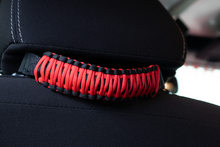 Load image into Gallery viewer, Head Rest Paracord Grab Handles Red Fishbone Offroad