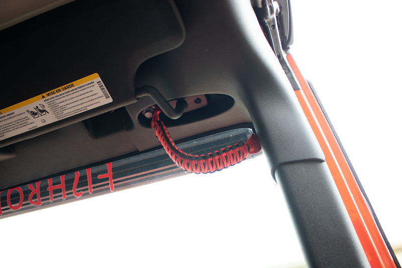 Paracord Grab Handles for A Pillar Sound Bar 07-18 Wrangler JK Red Fishbone Offroad