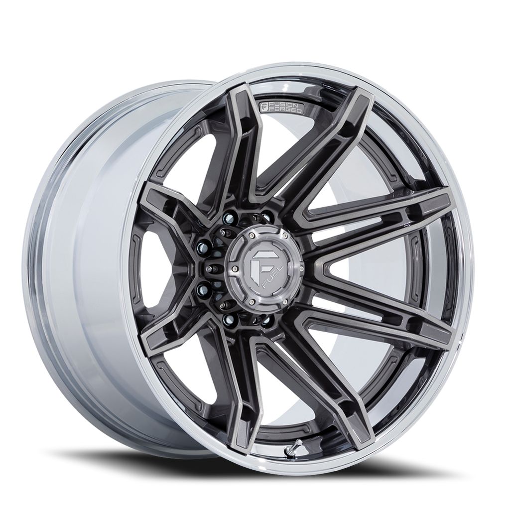 Aluminum Wheels 20X10 Brawl FC401AP 8 On 170 Platinum Silver Chrome Lip 125.1 Bore -18 Offset Fuel Off Road Wheels