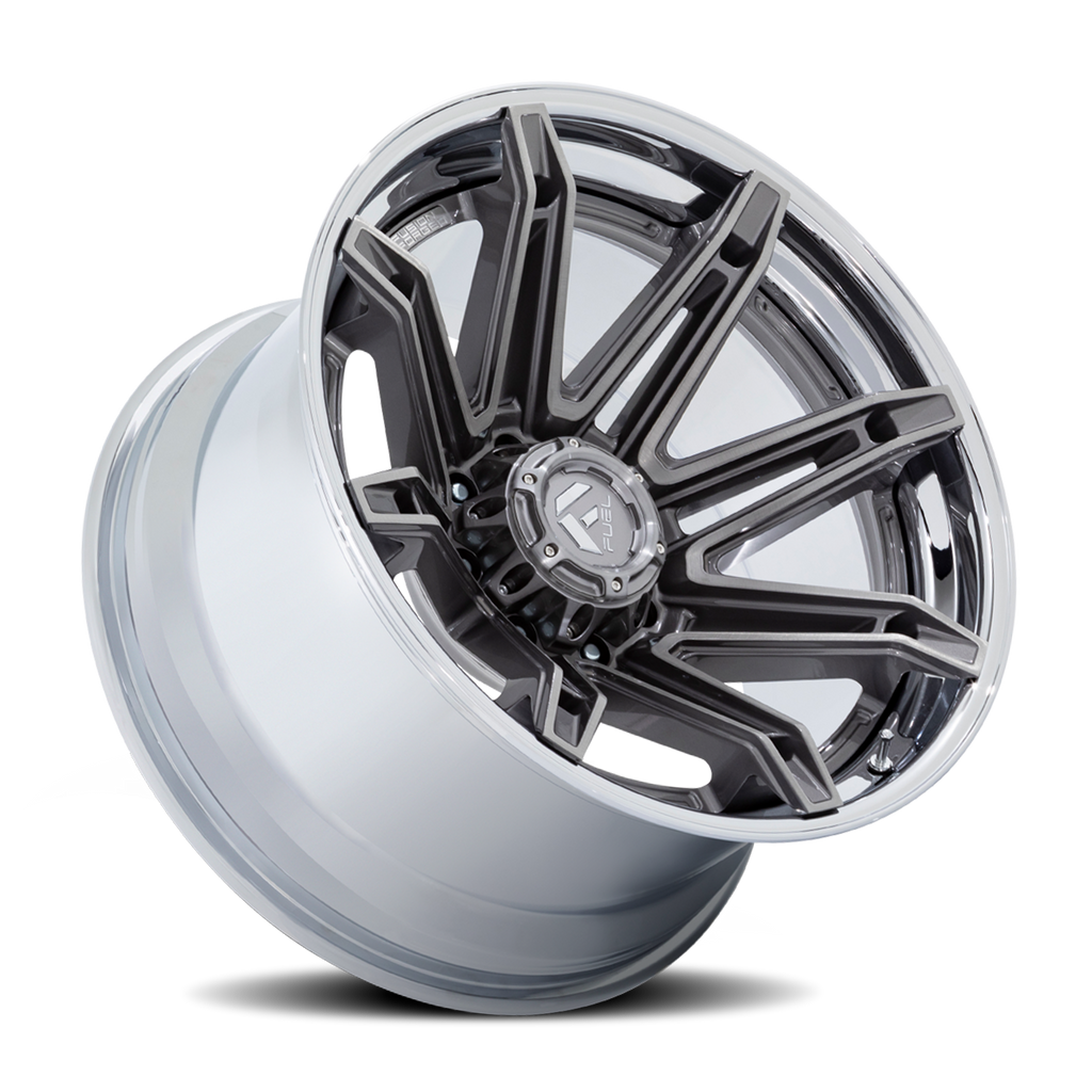 Aluminum Wheels 20X10 Brawl FC401AP 8 On 170 Platinum Silver Chrome Lip 125.1 Bore -18 Offset Fuel Off Road Wheels