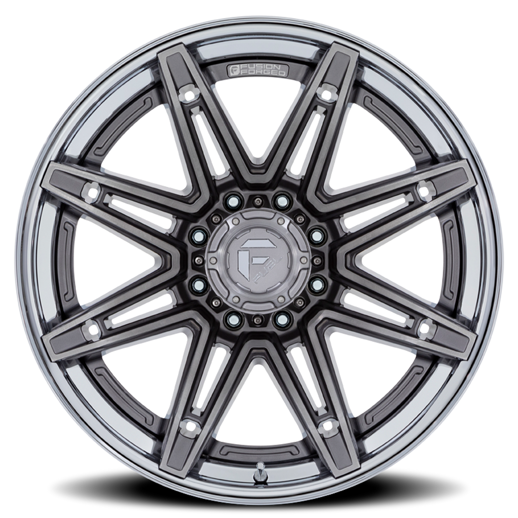 Aluminum Wheels 20X10 Brawl FC401AP 8 On 170 Platinum Silver Chrome Lip 125.1 Bore -18 Offset Fuel Off Road Wheels