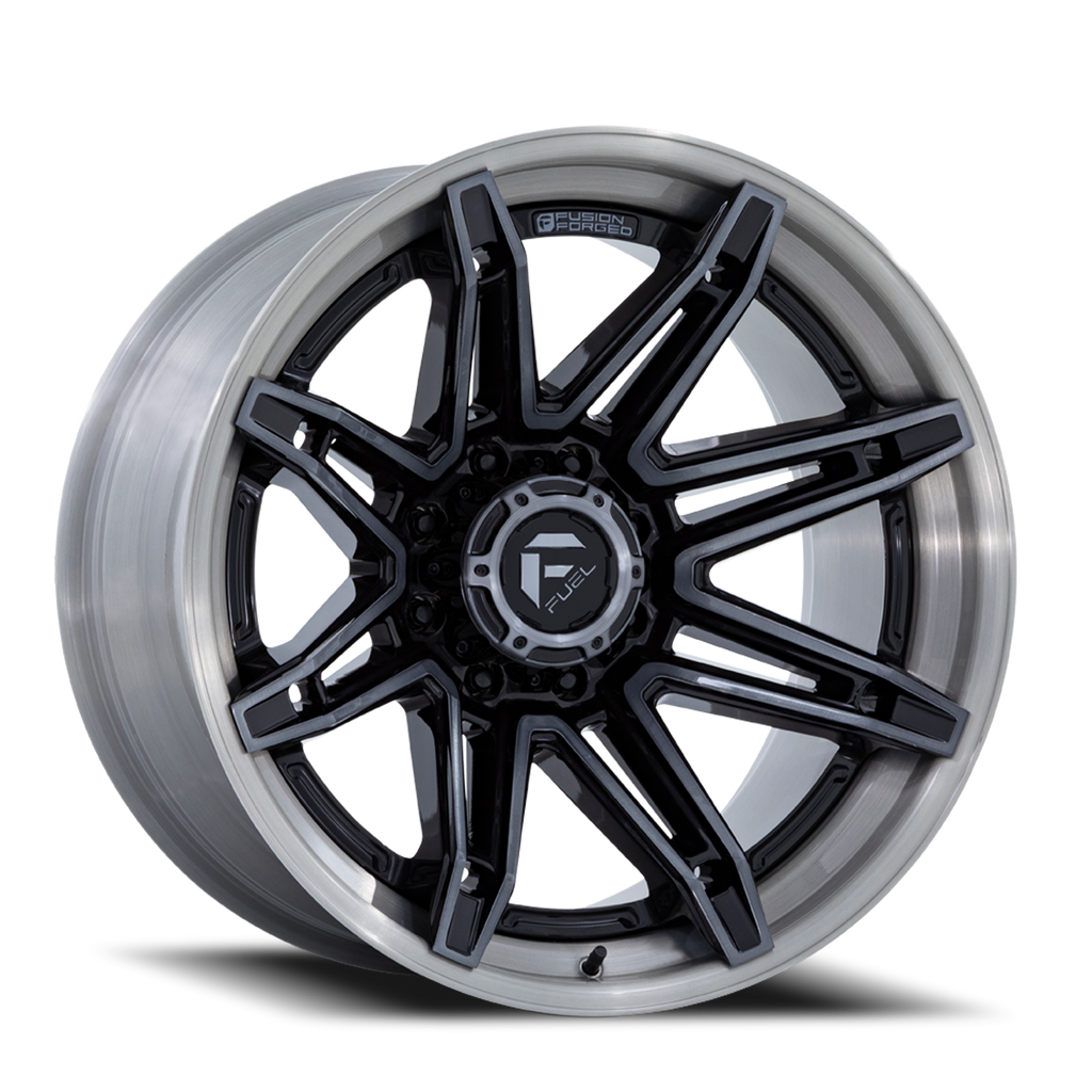 Aluminum Wheels 22X10 Brawl FC401BT 8 On 170 Gloss Black Brushed Dark Tint 125.1 Bore -18 Offset Fuel Off Road Wheels