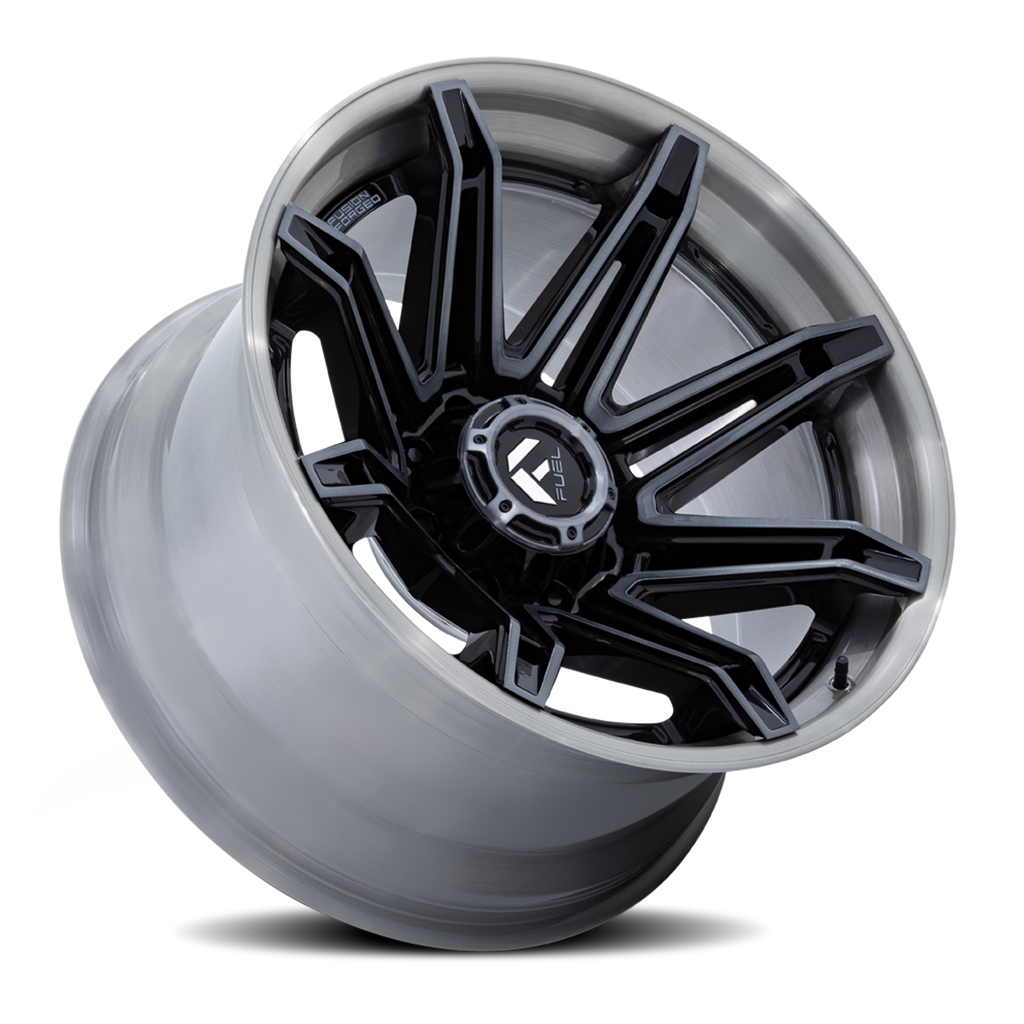 Aluminum Wheels 22X12 Brawl FC401BT 8 On 170 Gloss Black Brushed Dark Tint 125.1 Bore -44 Offset Fuel Off Road Wheels