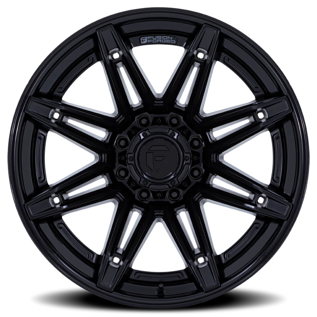 Aluminum Wheels 22X10 Brawl FC401MX 8 On 165.1 Matte Black/Gloss Black Lip 125.1 Bore -18 Offset Fuel Off Road Wheels