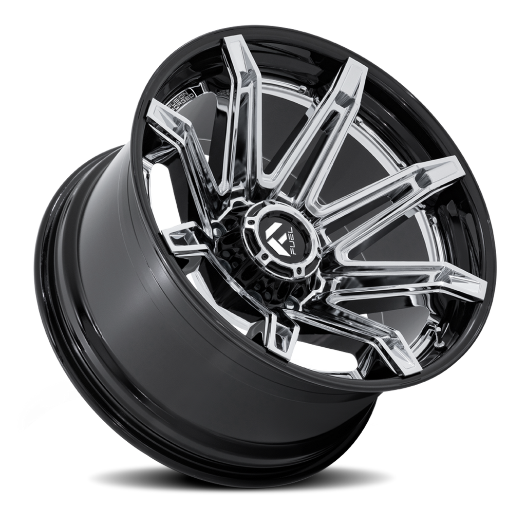 Aluminum Wheels 20X10 Brawl FC401PB 8 On 180 Chrome/Gloss Black Lip 124.2 Bore -18 Offset Fuel Off Road Wheels