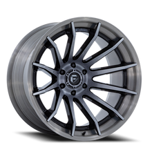 Load image into Gallery viewer, Aluminum Wheels 22X12 Burn FC403BT 5 On 127 Gloss Black Brushed Dark Tint 71.5 Bore -44 Offset Fuel Off Road Wheels