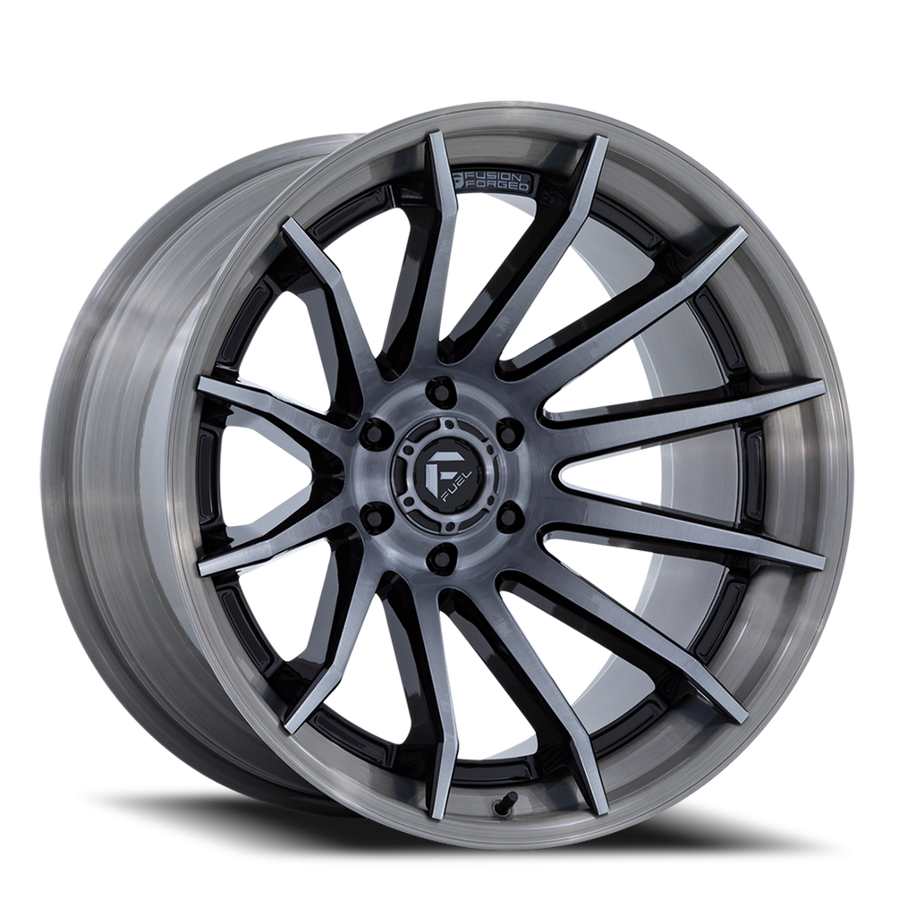 Aluminum Wheels 22X12 Burn FC403BT 6 On 139.7 Gloss Black Brushed Dark Tint 106.1 Bore -44 Offset Fuel Off Road Wheels