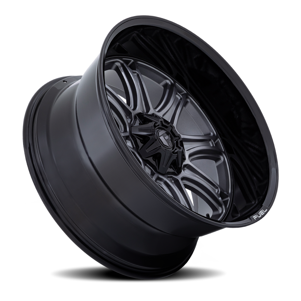 Aluminum Wheels 20X9 Darkstar FC853AB 6 On 135/6 On 139.7 Matte Gunmetal Gray/Black Lip 106.1 Bore 1 Offset Fuel Off Road Wheels