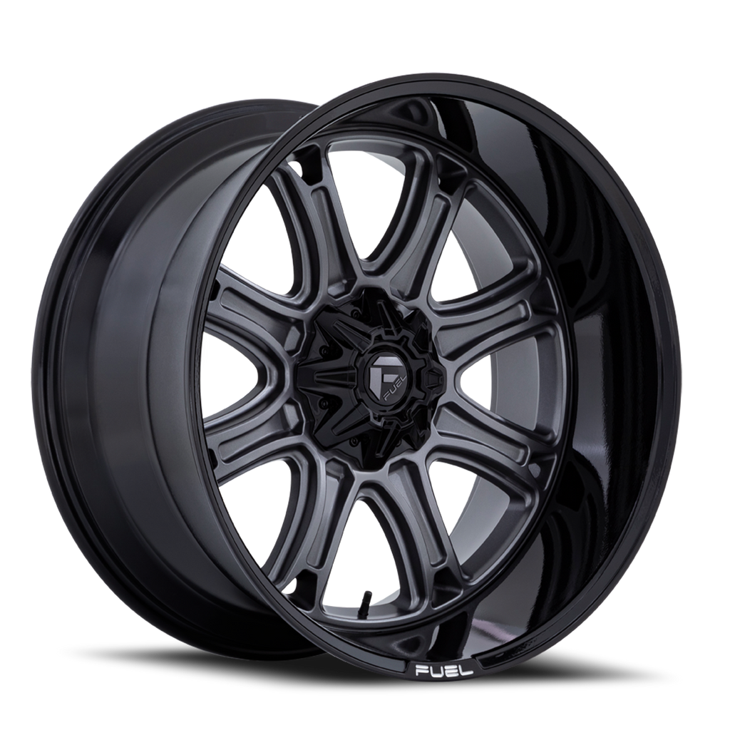 Aluminum Wheels 22X9 Darkstar FC853AB 6 On 135/6 On 139.7 Matte Gunmetal Gray/Black Lip 106.1 Bore 1 Offset Fuel Off Road Wheels