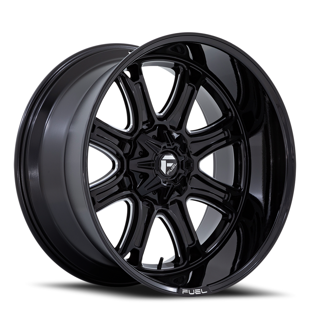 Aluminum Wheels 22X10 Darkstar FC853BE 6 On 135/6 On 139.7 Gloss Black Milled 106.1 Bore -18 Offset Fuel Off Road Wheels