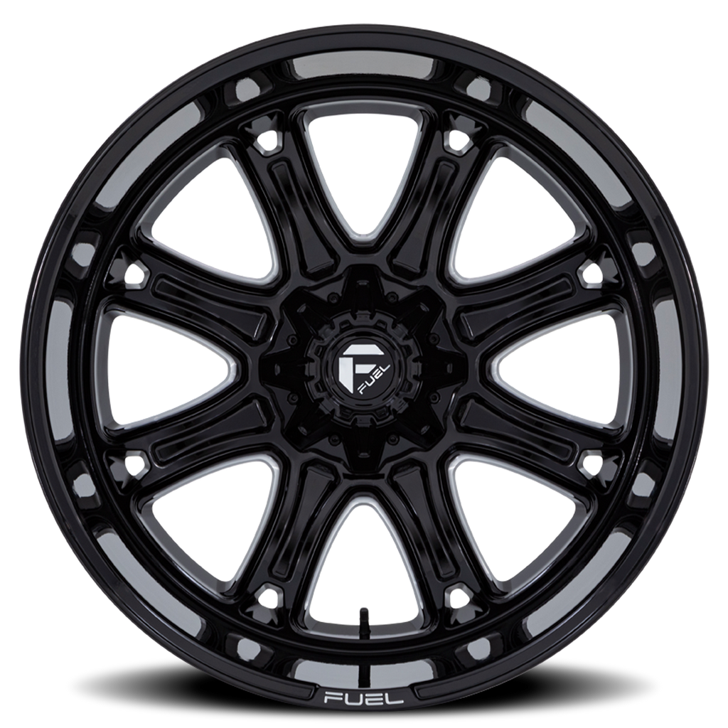 Aluminum Wheels 22X10 Darkstar FC853BE 6 On 135/6 On 139.7 Gloss Black Milled 106.1 Bore -18 Offset Fuel Off Road Wheels